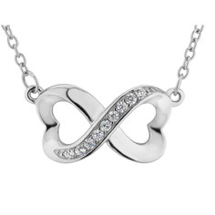 Infinite Love Double Heart Pendant Necklace in Sterling Silver product